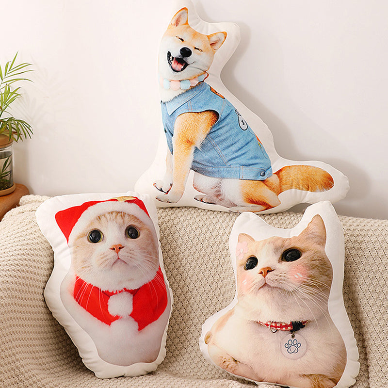 3D Pillow with Custom Pet Portrait Unique Decor