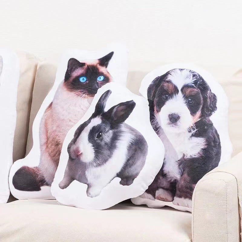 3D Pillow with Custom Pet Portrait Unique Decor