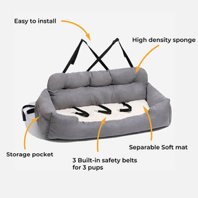 Comfort Car Bed Superior Safety for Medium-Large Dogs