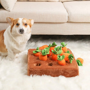 Carrot Farm Plush Squeaky Snuffle Dog Toy