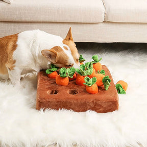 Carrot Farm Plush Squeaky Snuffle Dog Toy