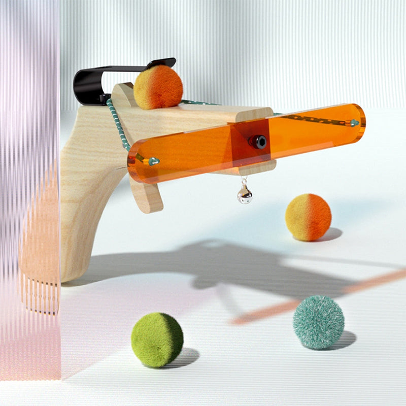 Creative City Hunter Plush Balls Launcher Cat Toy