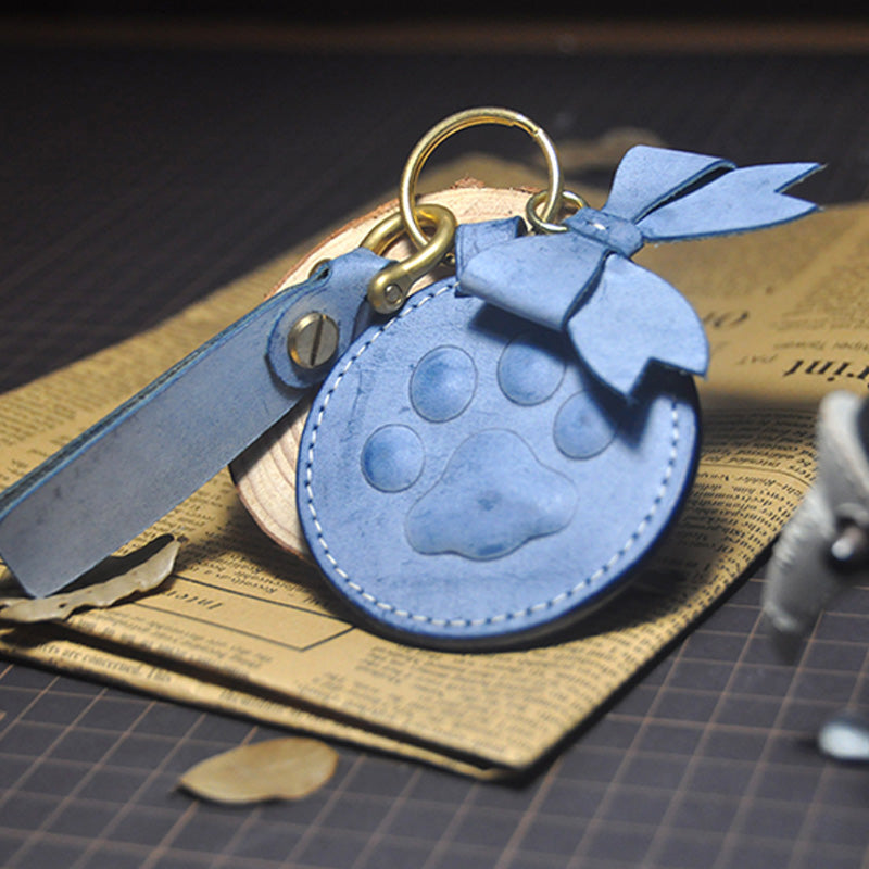 Customizable Leather Carving Keychain Unique Accessory