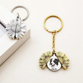 Custom Sunflower Keychain Openable Design Unique