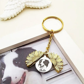 Custom Sunflower Keychain Openable Design Unique