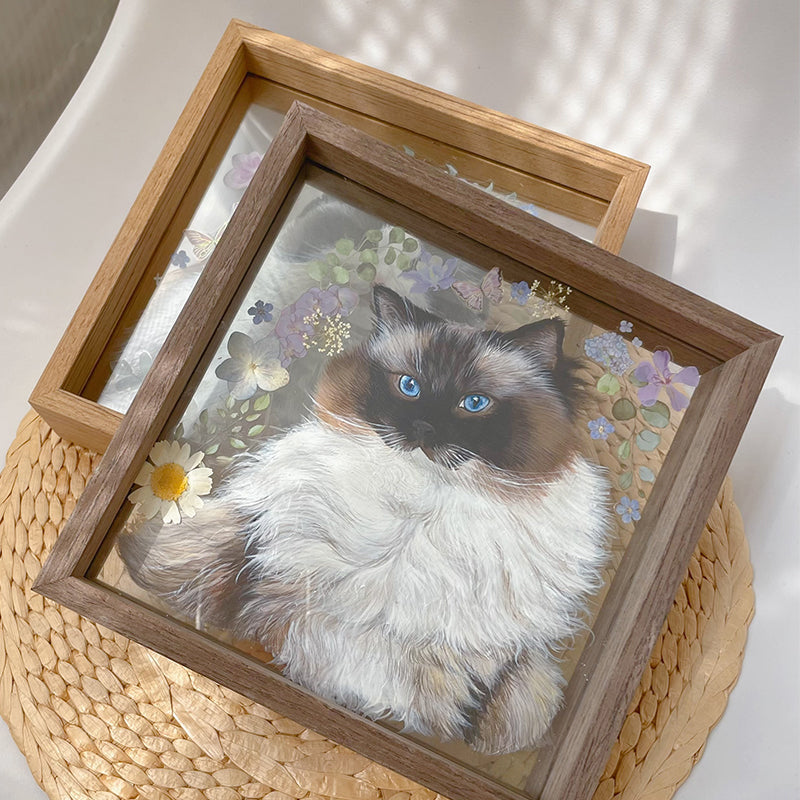 Custom Glass Painting with Pet Portrait Unique Art