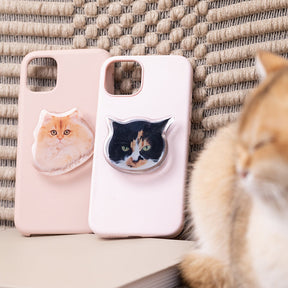 Custom Phone Holder with Pet Portrait Unique Stand