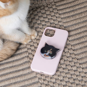 Custom Phone Holder with Pet Portrait Unique Stand