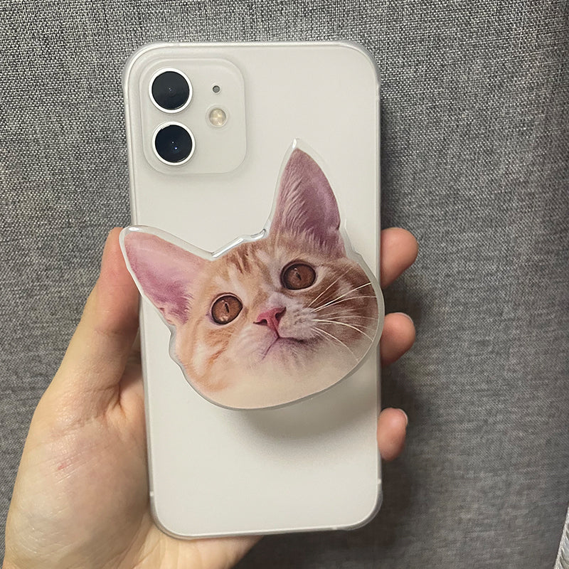 Custom Phone Holder with Pet Portrait Unique Stand