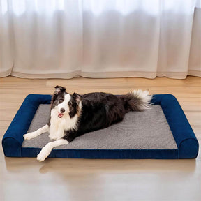 Deluxe Ortho Dog Bed Suede & Faux Fleece Comfort