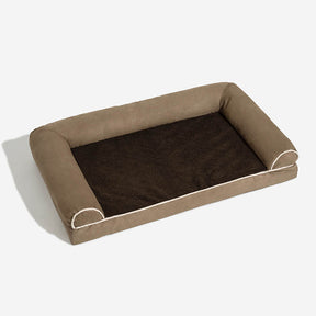 Deluxe Ortho Dog Bed Suede & Faux Fleece Comfort