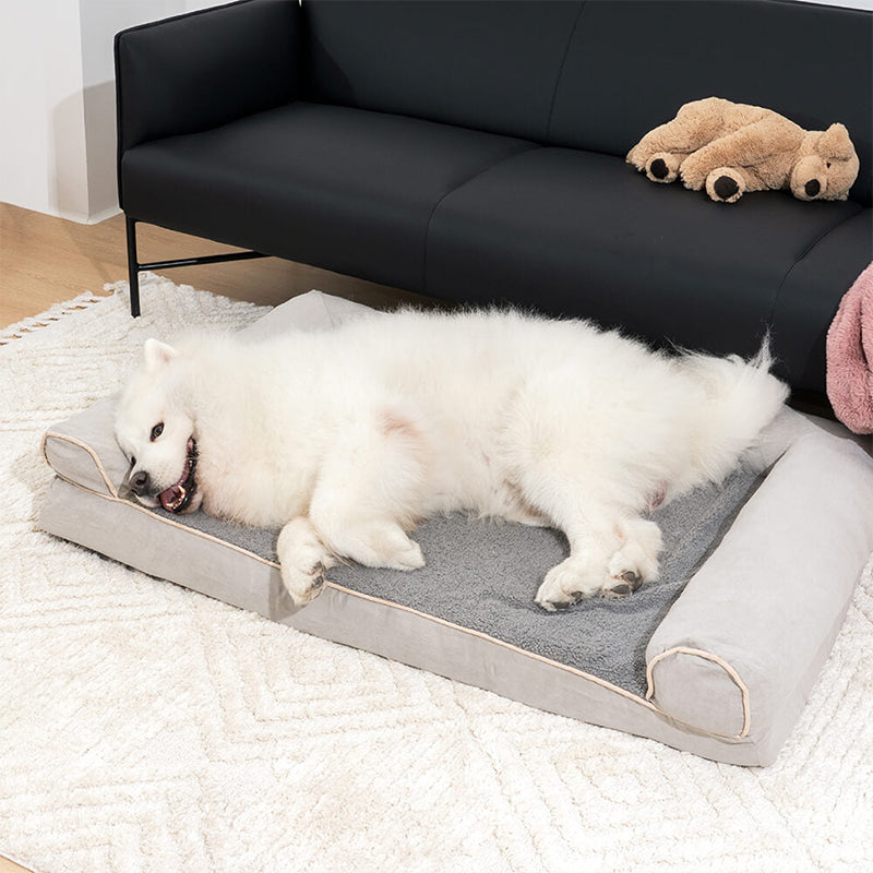 Deluxe Ortho Dog Bed Suede & Faux Fleece Comfort