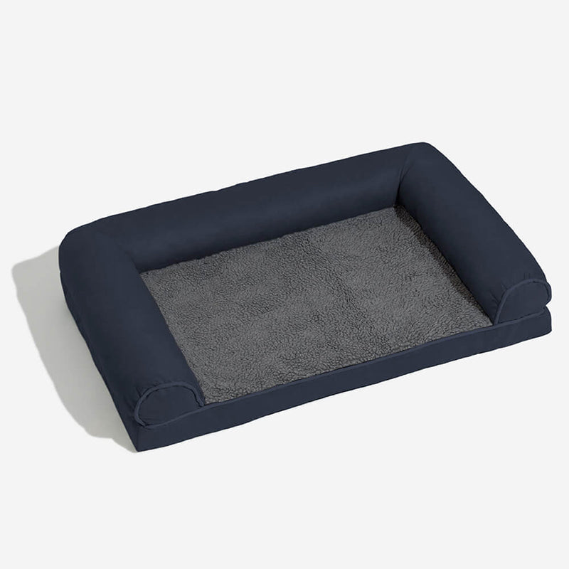 Deluxe Ortho Dog Bed Suede & Faux Fleece Comfort