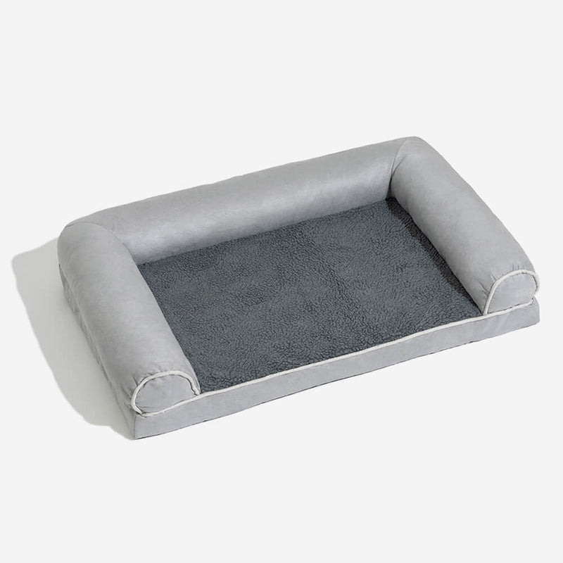 Deluxe Ortho Dog Bed Suede & Faux Fleece Comfort