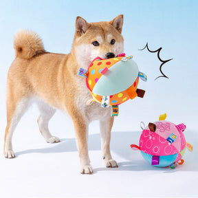 Embroidered Squeaky Ball Interactive Dog Toys