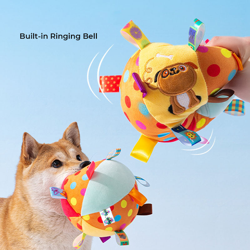 Embroidered Squeaky Ball Interactive Dog Toys