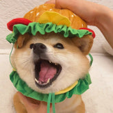 Funny Burger Head Hat Dog & Cat Head Cover