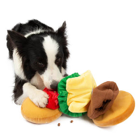 Hamburger Plush Squeaky Fun Toy for Dogs