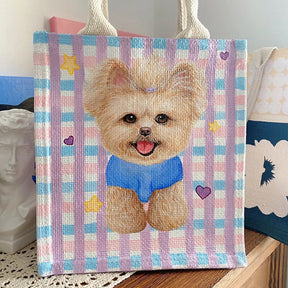 Custom Bag with Hand-Painted Pet Portrait Unique