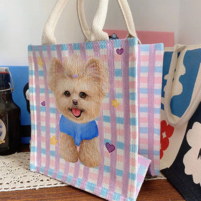 Custom Bag with Hand-Painted Pet Portrait Unique