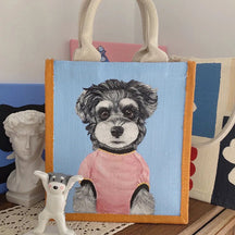 Custom Bag with Hand-Painted Pet Portrait Unique