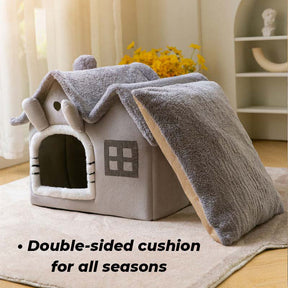 House-Style Semi-Enclosed Cat Bed Cozy Kitty Comfort