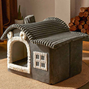 House-Style Semi-Enclosed Cat Bed Cozy Kitty Comfort