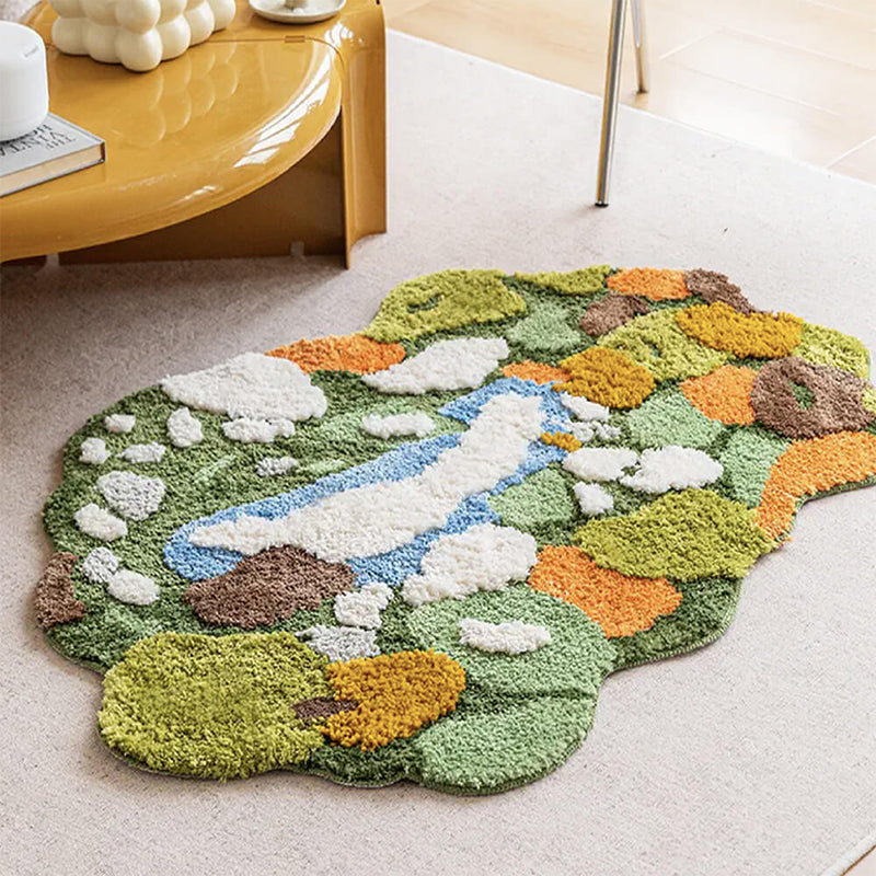 Luxury Hand-Tufted Wool Pet Blanket Moss Rug Style