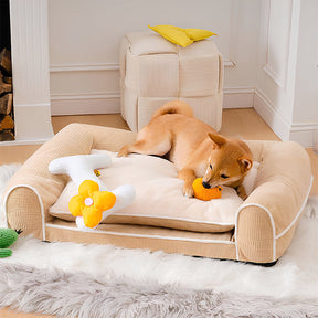 Deluxe Flannel Double-Layer Orthopedic Dog Sofa Bed