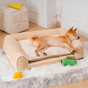 Deluxe Flannel Double-Layer Orthopedic Dog Sofa Bed