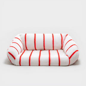 Elegant Fuzzy Stripe Dog Sofa Bed Fuzzy Clean