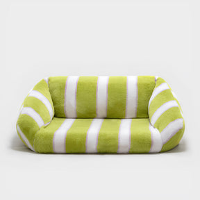 Elegant Fuzzy Stripe Dog Sofa Bed Fuzzy Clean