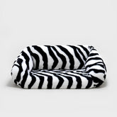 Elegant Fuzzy Stripe Dog Sofa Bed Fuzzy Clean