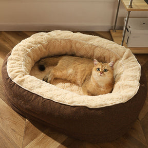 Fluffy Deep Sleeping Large Oval Dog Bed