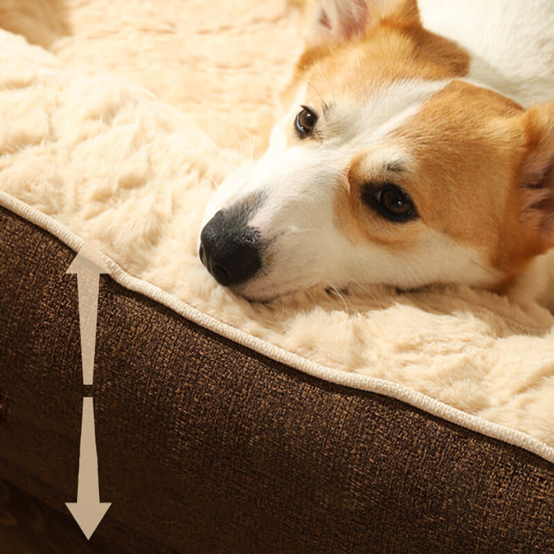 Fluffy Deep Sleeping Large Oval Dog Bed