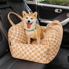 Vintage Heart Dog Car Seat Retro-Styled Comfort Bed