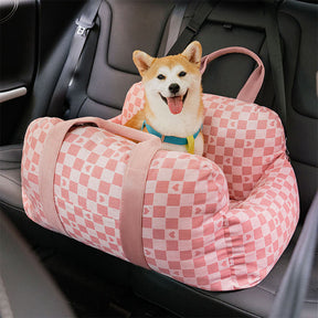 Vintage Heart Dog Car Seat Retro-Styled Comfort Bed