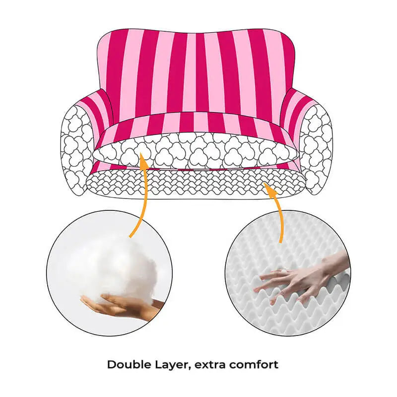 Stylish Dual-Layer Striped Faux Lambswool Pet Sofa Bed