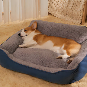 Sumptuous Plush Dog Sofa Bed With Backrest