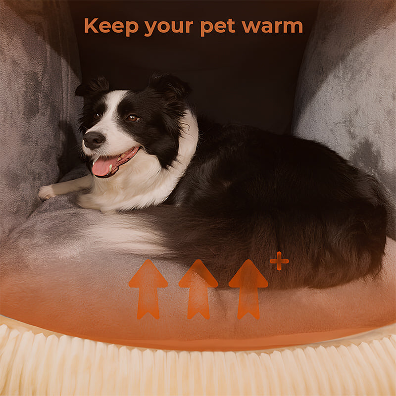 Warm Flannel Detachable Semi-Enclosed Large Dog Tent Bed